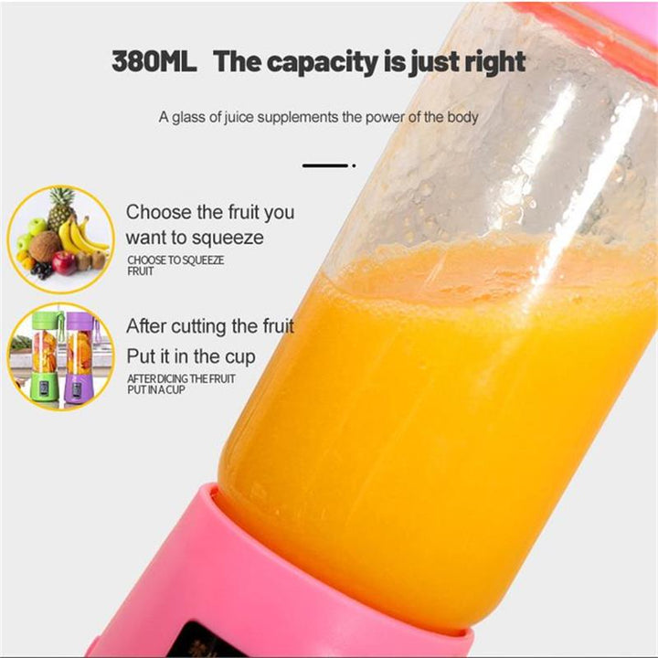 Pink Portable Electric Juicer